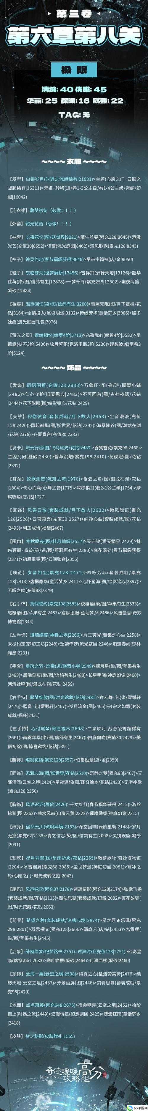 奇迹暖暖第卷第章攻略——如何在极限难度中过关