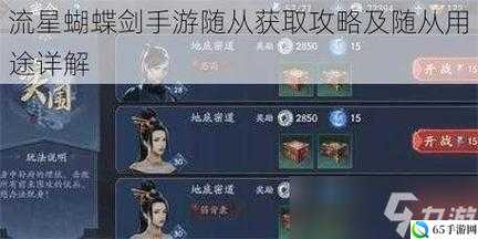 流星蝴蝶剑手游随从获取与培养全攻略