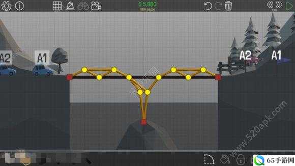 Polybridge2 十米简桥 1-1 通关攻略