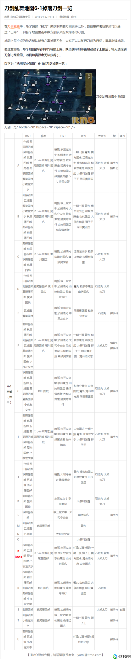 刀剑乱舞 7-3 捞刀及地图掉落汇总